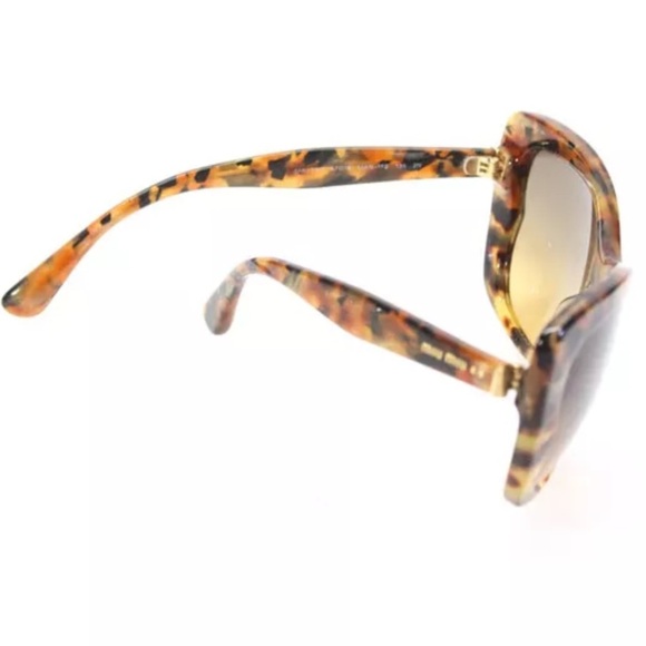 Miu Miu Womens Brown Tortoise Shell Metallic Square Lens Sunglasses | PRELOVED🤎 - Picture 4 of 15